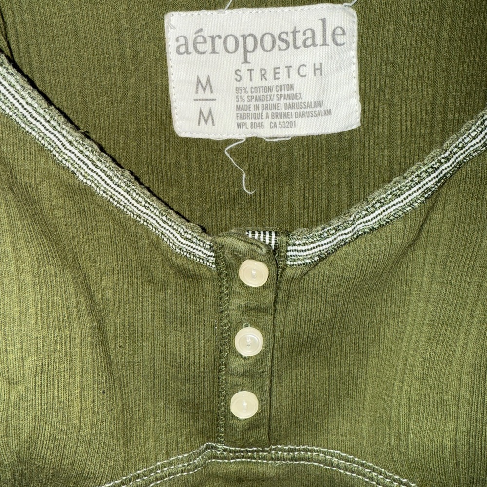 Aeropostale Olive Camisole with Button Accents - Picture 2 of 4